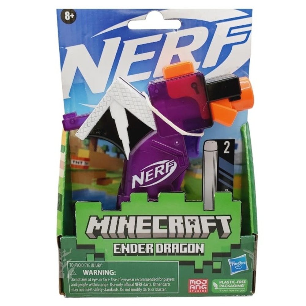 ✨️3/$20✨️NIB-Nerf Minecraft Ender Dragon Microshots Dart Gun Blaster w/ 2 Darts